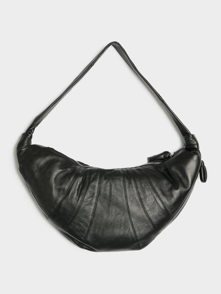 Large Croissant Bag Soft Nappa Leather, Black