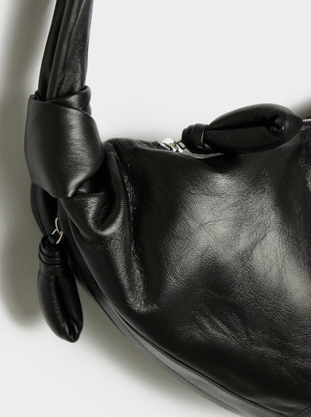 Large Croissant Bag Soft Nappa Leather, Black