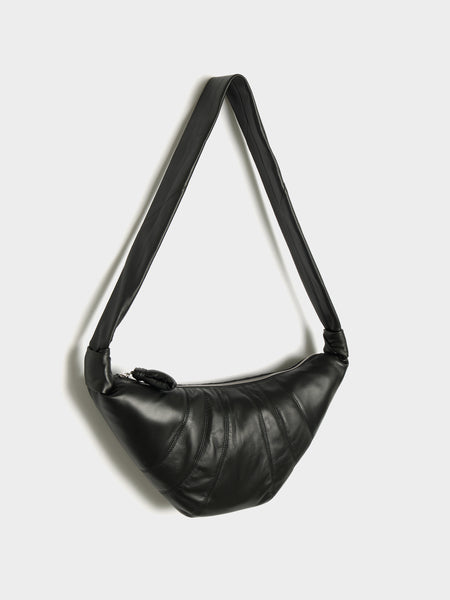 Medium Croissant Bag Soft Nappa Leather, Black