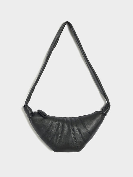 U Small Croissant Bag Soft Grain, Black