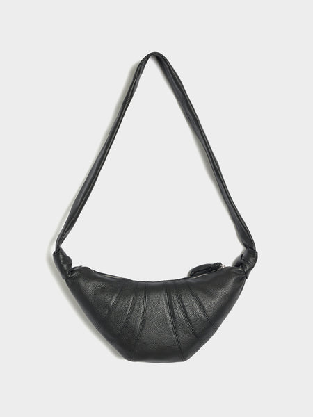 U Small Croissant Bag Soft Grain, Black