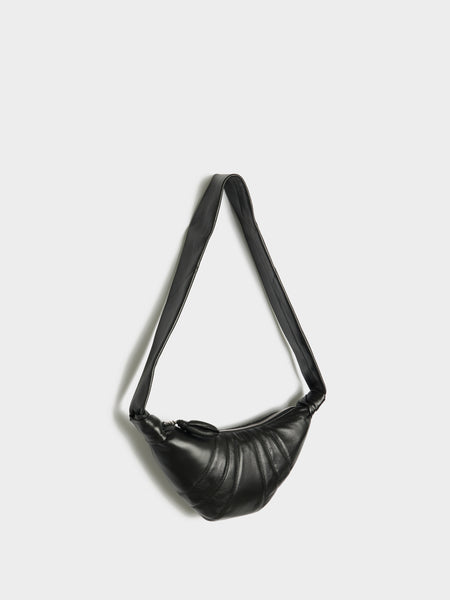 U Small Croissant Bag Soft Nappa Leather, Black