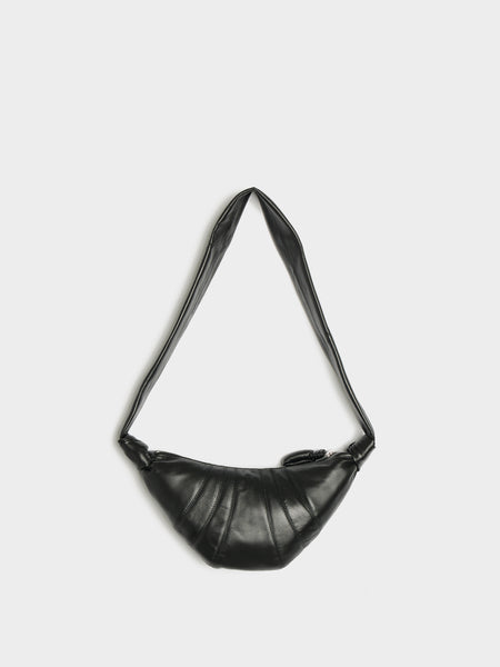 U Small Croissant Bag Soft Nappa Leather, Black