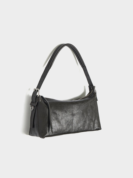 Belted Baguette Bag, Dark Chocolate
