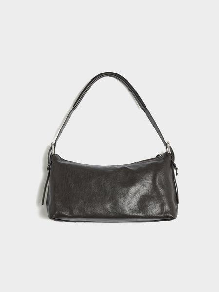 Belted Baguette Bag, Dark Chocolate