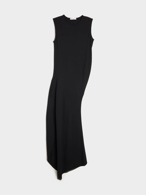 W Fitted Twisted Dress, Black