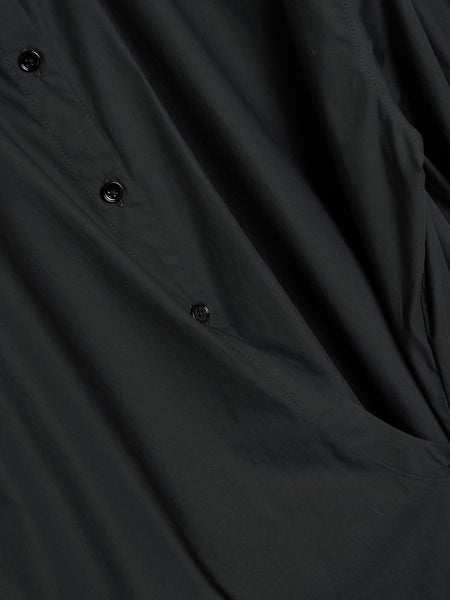 W Straight Collar Twisted Dress, Jet Black
