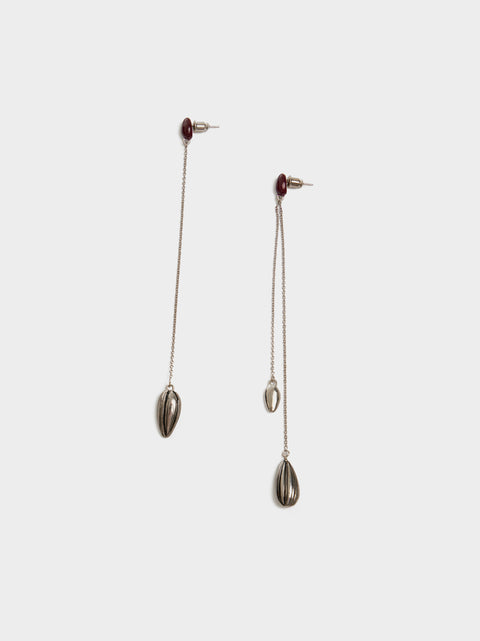 W Asymetric Girasol Earrings, Silver