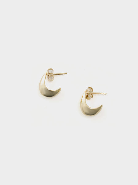 U Micro Drop Earrings, Light Gold