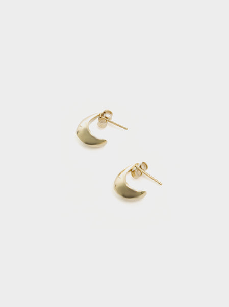 U Micro Drop Earrings, Light Gold