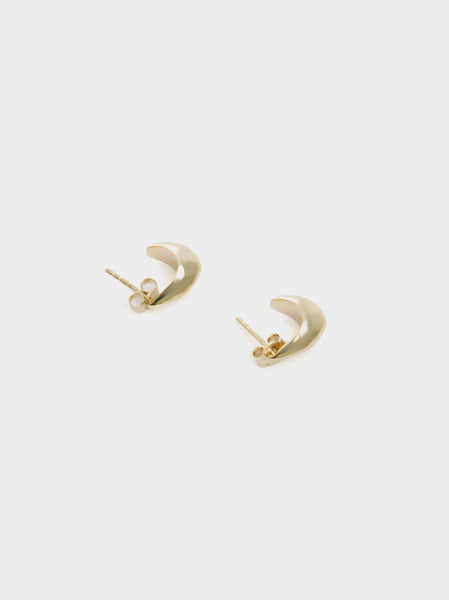 U Micro Drop Earrings, Light Gold