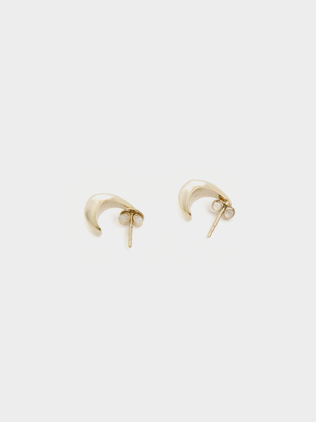 U Micro Drop Earrings, Light Gold