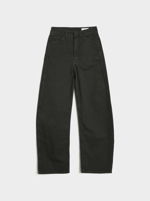 W High Waisted Curved Pants, Carbon Blue