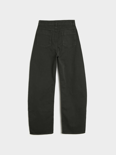 W High Waisted Curved Pants, Carbon Blue
