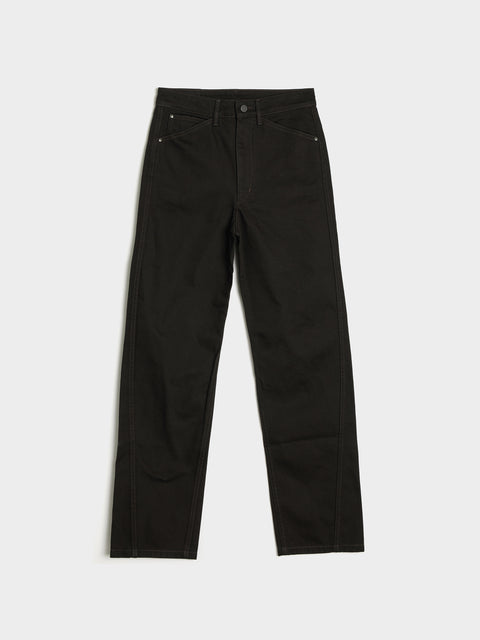 W Five Pockets Twisted Pants, Black