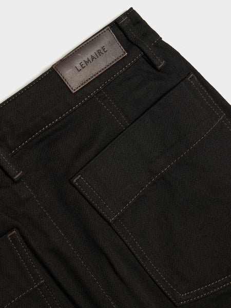 W Five Pockets Twisted Pants, Black
