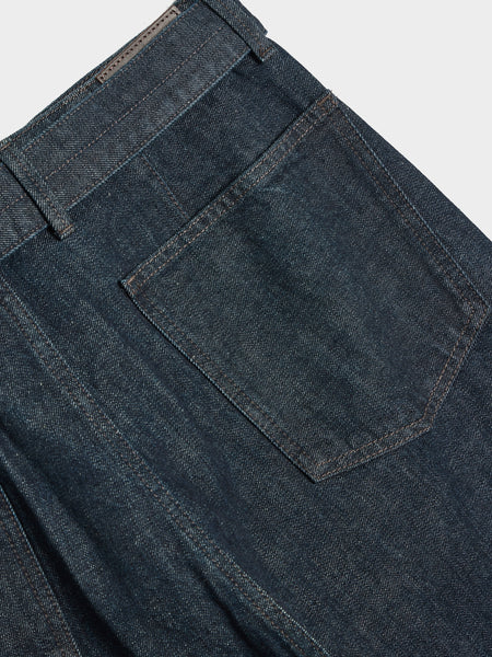 W Twisted Belted Pants, Denim Indigo