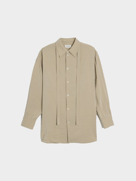 W Long Shirt With Tie, Natural Clay