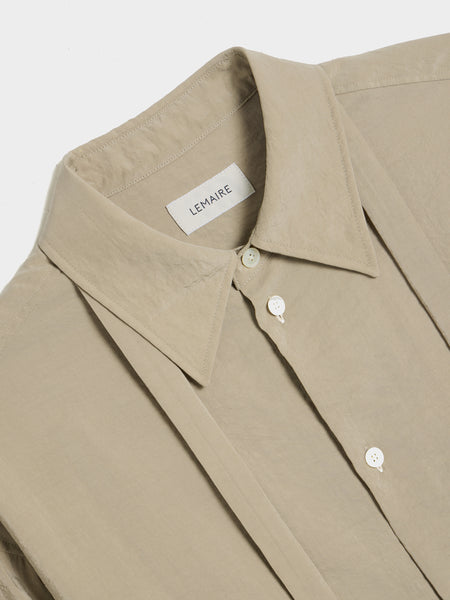 W Long Shirt With Tie, Natural Clay