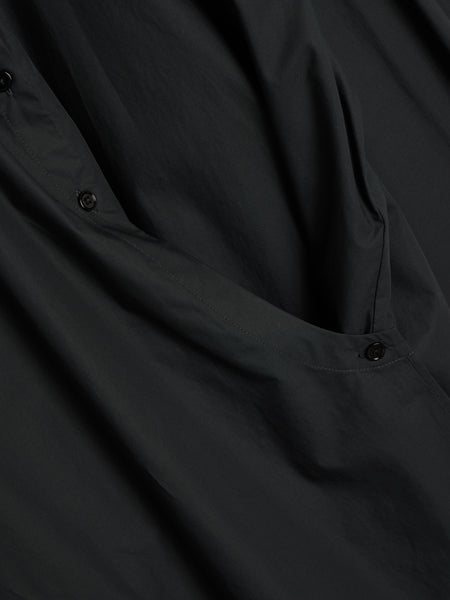 W Straight Collar Twisted Shirt, Jet Black