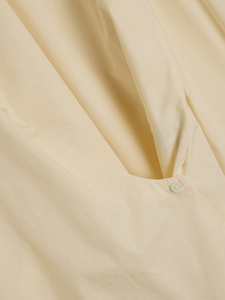 W Straight Collar Twisted Shirt, Cream