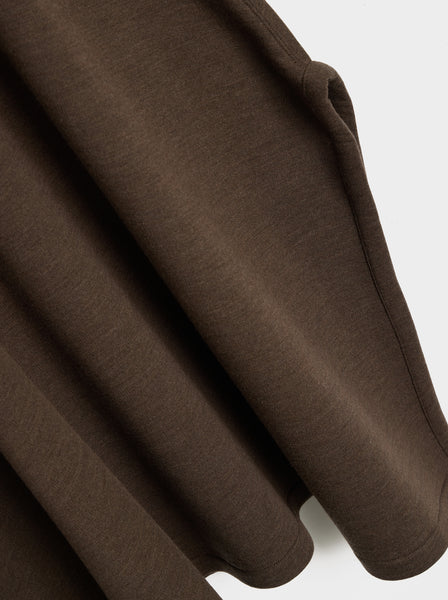 W Mid Length Skirt, Dark Brown Melange