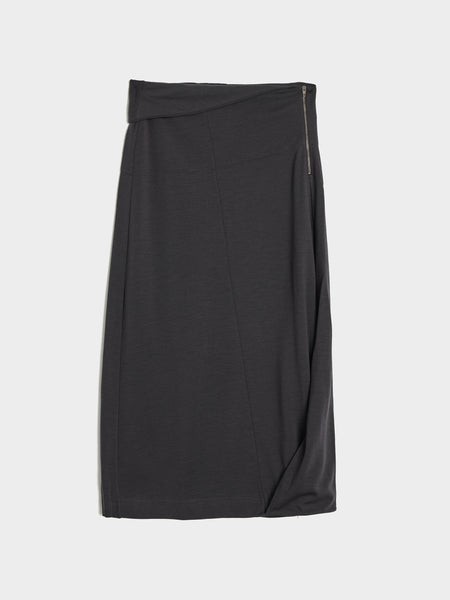 W Twisted Hem Skirt, Anthracite
