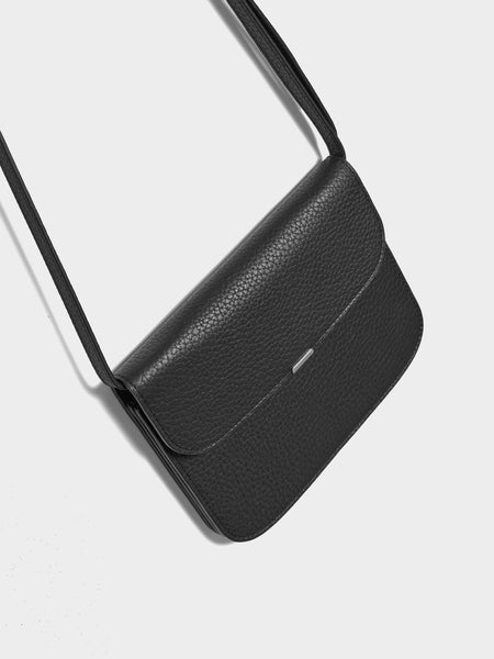 Soft Tab Wallet On Strap, Black