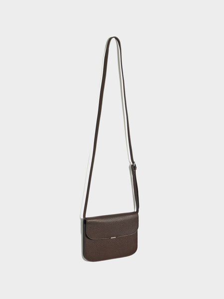 Soft Tab Wallet On Strap, Dark Chocolate