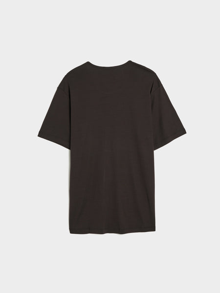 Rib U Neck T-Shirt, Squid Ink