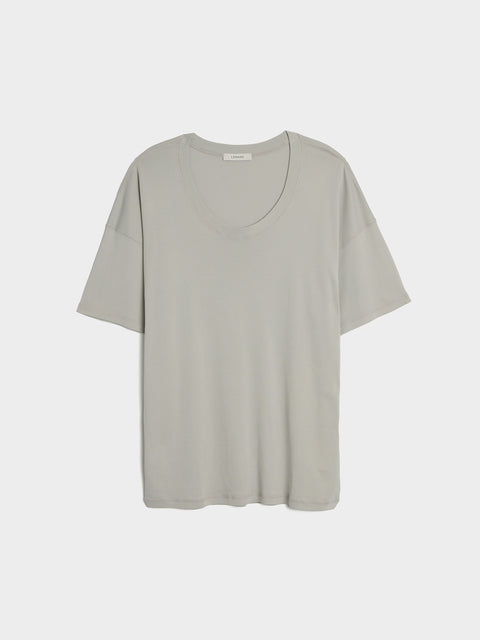 W Rib T-Shirt, Blue Grey