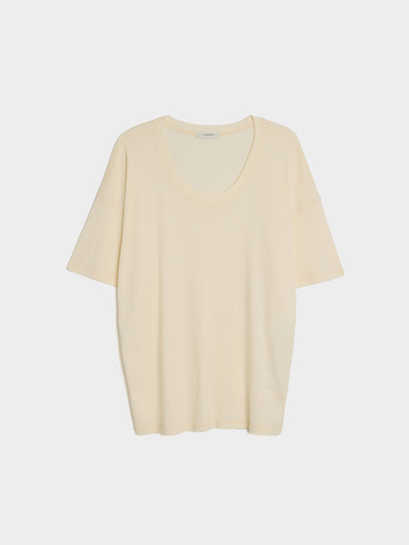 W Rib T-Shirt, Light Cream