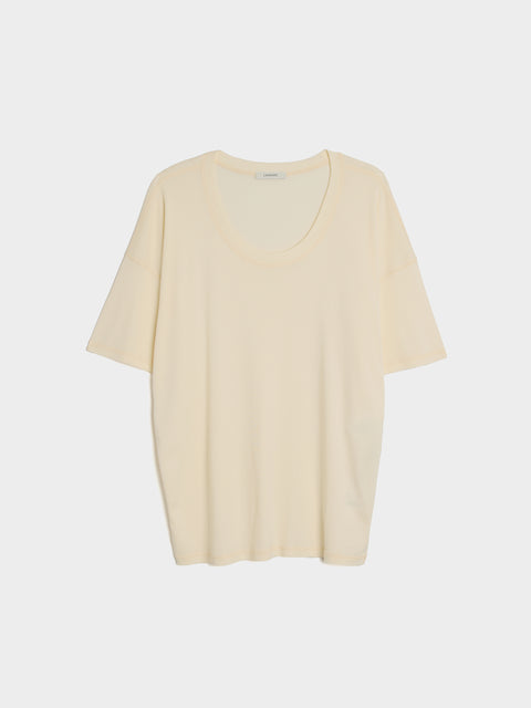 W Rib T-Shirt, Light Cream