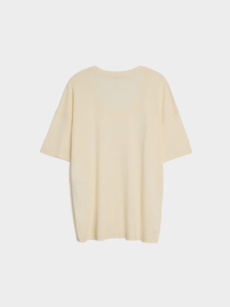 W Rib T-Shirt, Light Cream