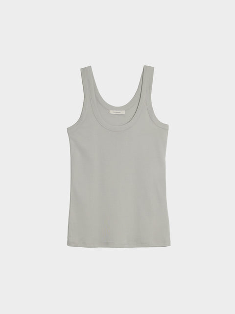 W Rib Top, Blue Grey