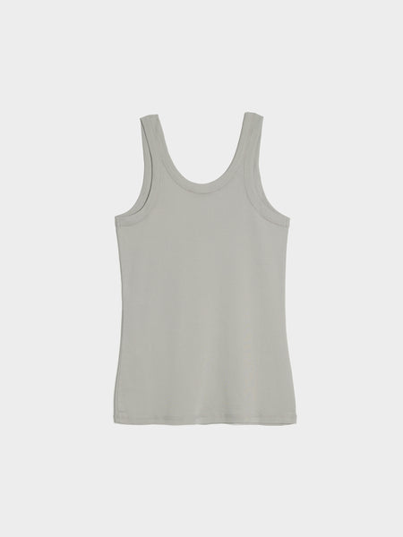W Rib Top, Blue Grey