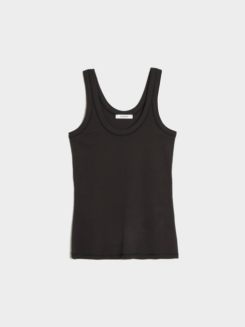W Rib Top, Squid Ink
