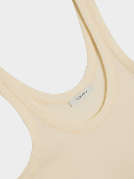 W Rib Tank Top, Light Cream