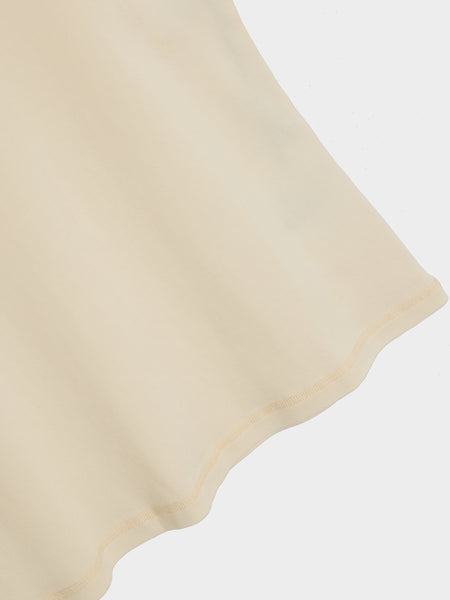 W Rib Tank Top, Light Cream