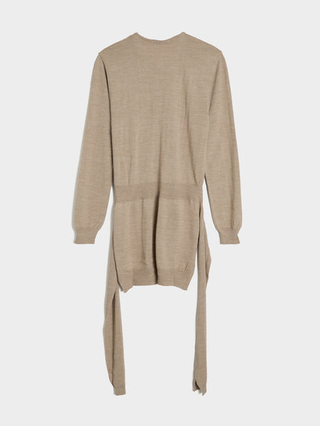 W Trompe L'Oeil Crew Neck Jumper, Light Taupe