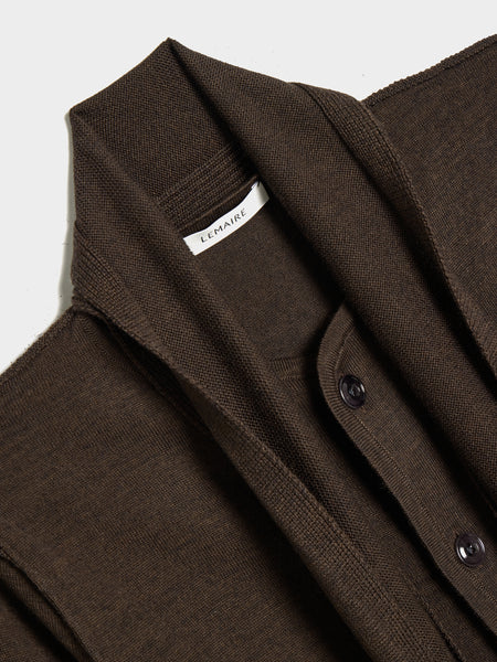 W Twisted Cardigan With Scarf, Dark Cacao