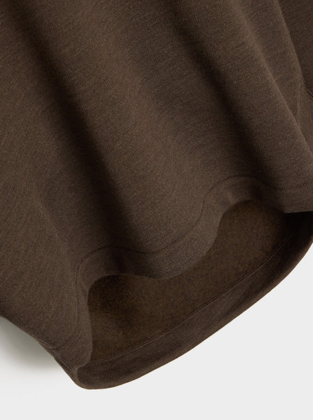 W High Neck Sweatshirt, Dark Brown Melange