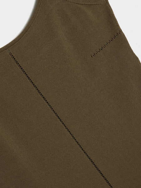 W Tank Top With Straps, Dark Khaki