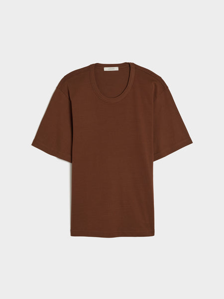 W Rib T-Shirt, Brunette
