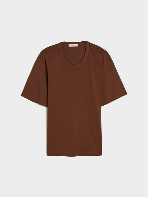 W Rib T-Shirt, Brunette