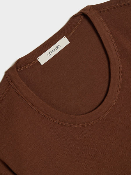W Rib T-Shirt, Brunette