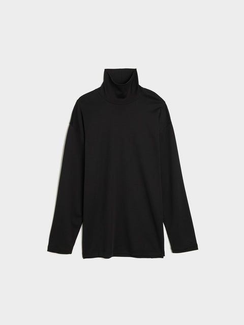 Relaxed Mock Neck T-Shirt, Black