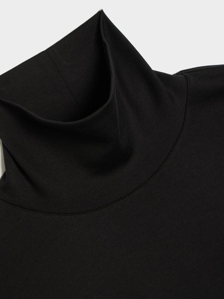 Relaxed Mock Neck T-Shirt, Black
