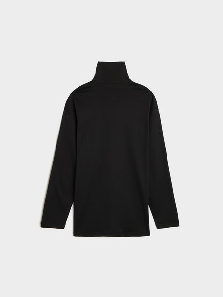 Relaxed Mock Neck T-Shirt, Black