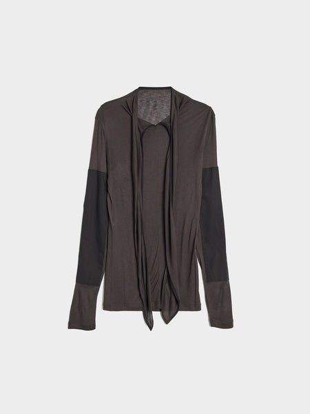 W Foulard Top With Patchs, Coal